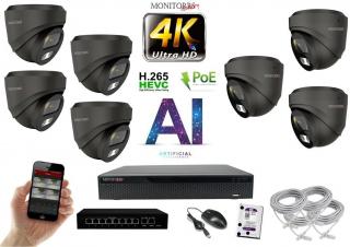 MS 4K IP 7 kamerový set so switchom 8 Mpix GDome (6377K7B)  (Monitorrs Security)