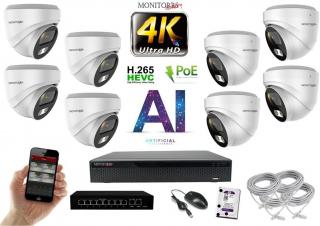 MS 4K IP 8 kamerový set so switchom 8 Mpix WDome (6376K8B)  (Monitorrs Security)