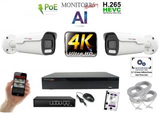 MS 4k park AI IP 2 kamerový set so switchom 8 Mpix WTube (6380K2B) (Monitorrs Security)