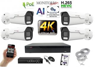 MS 4k park AI IP 4 kamerový set so switchom 8 Mpix WTube (6380K4B) (Monitorrs Security)