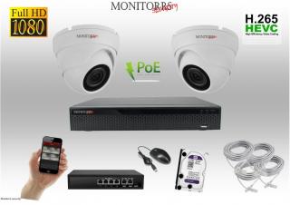 MS IP 2 kamerový set so switchom 2 Mpix WDome (6001K2B) (Monitorrs Security)