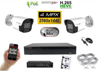 MS IP 2 kamerový set so switchom 4 Mpix WTube Plast (6024K2B) (Monitorrs Security)