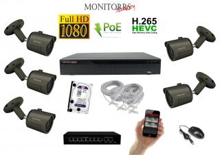 MS IP 5 kamerový set so switchom 2 Mpix GTube (6170K5B) (Monitorrs Security)