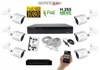 MS IP 6 kamerový set so switchom 2 Mpix WTube (6002K6B) (Monitorrs Security)