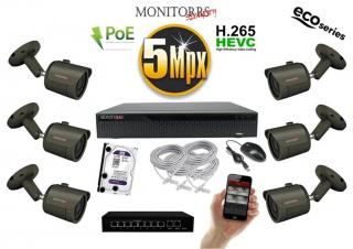 MS IP 6 kamerový set so switchom 5 Mpix GTube (6083K6B) (Monitorrs Security)