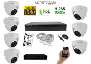 MS IP 7 kamerový set so switchom 2 Mpix WDome (6001K7B) (Monitorrs Security)