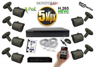 MS IP 7 kamerový set so switchom 5 Mpix GTube (6083K7B) (Monitorrs Security)