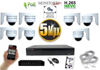 MS PTZ 7 kamerový set so switchom 5MPix (6008k7B) (Monitorrs Security)