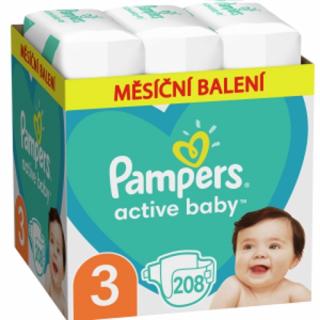 Pampers Active baby 3 Midi (6-11 kg) 208 ks – mesačné balenie