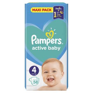 Pampers Active baby 4 Maxi (9-14 kg) 58 ks