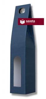 Darčekový obal na víno na 1 fľašu (modrá) (farba modrá 80x80x390mm)