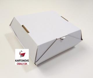 Kartónová krabička na hamburger (Biela) 155x150x85mm (190x180mm stred)