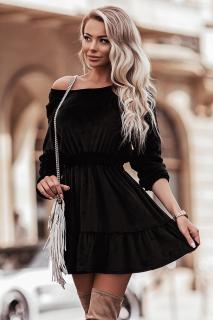 Dámske čierne nariasené šaty (Dámske čierne nariasené šaty)