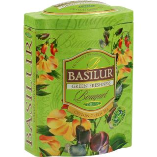 Basilur Bouquet Green tea Freshness, cejlónsky listový zelený čaj ochutený mätou, sypaný. 100g. Green Freshness