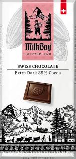 MILKBOY SWISS Horká čokoláda 85% Extra Dark 100g, bez lepku