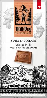 MILKBOY SWISS Mliečna čokoláda roasted Almonds 100g, bez lepku