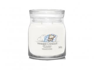 Yankee Candle Signature Soft Blanket - stredná sklenená vonná sviečka s vôňou bergamotu, citrónu a vanilky, 2 knôty, 368g