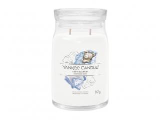 Yankee Candle Signature Soft Blanket - Veľká vonná sviečka v skle, vôňa bergamotu, citrusu a vanilky, 2 knôty, 567g