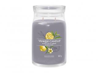 Yankee Candle Signature Veľká vonná sviečka v skle - Black Tea & Lemon, 2 knôty, 567g (vôňa citrón, zázvor, vanilka)