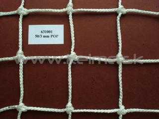Uzlové ochranné siete z polypropylénu hrúbka 3 mm, oko 50x50mm
