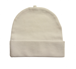 Bavlnená čiapka pre novorodenca dvojvrstvová biela, obvod hlavy 36/38