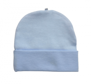 Bavlnená čiapka pre novorodenca dvojvrstvová modrá, obvod hlavy 36/38