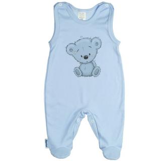 Bavlnené dupačky pre novorodenca modré - Teddy, veľ. 62