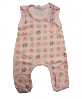 Bavlnené dupačky pre novorodenca ružové so sloníkmi, veľ. 56
