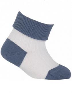 Bavlnené ponožky modré s bielou, veľ. 18-20