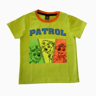Bavlnené tričko krátky rukáv limetkové - Paw Patrol, veľ. 116
