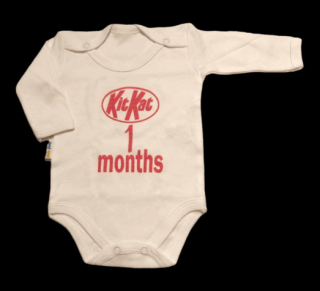 Body pre novorodenca biele s červenou - 1 mesiac, veľ. 50