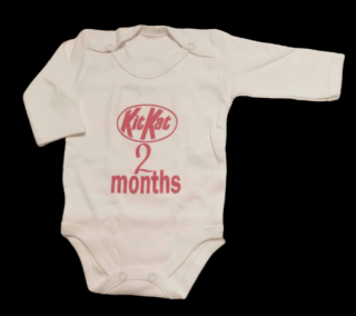 Body pre novorodenca biele s červenou - 2 mesiace, veľ. 56