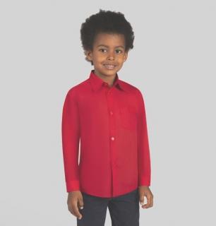 Chlapčenská košeľa dlhý rukáv červená Štandard, veľ. 140