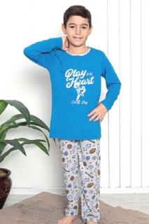 Chlapčenské pyžamo dlhý rukáv modré, veľ. 152