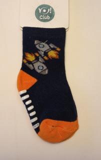 Detské froté ponožky protišmykové tmavo modré, veľ. 12-18 mesiacov