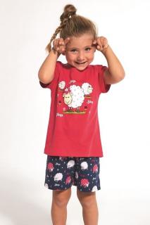 Detské letné pyžamo tmavo ružové s modrou - Sheep, veľ. 92