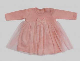Detské šaty svetlo ružové s tylovou sukničkou, veľ. 92