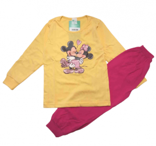 Dievčenské pyžamo žlté s ružovou - Minnie a Mickey, veľ. 104