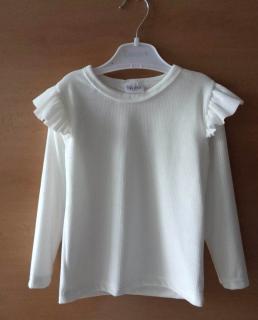 Dievčenské tričko / blúzka biele s volánikom veľ. 104