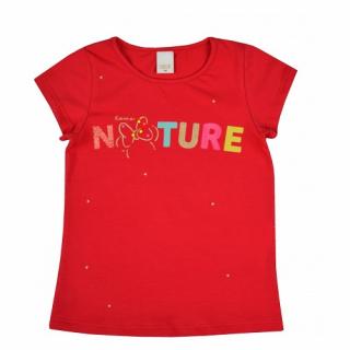 Dievčenské tričko krátky rukáv červené, veľ. 104