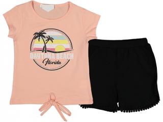Dievčenský letný komplet tričko a kraťasy - Beach, veľ. 116