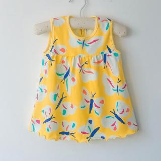 Letné šaty pre bábätko krátky rukáv žlté - Motýle, veľ. 74/80