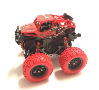 Monster truck červený na zotrvačník, dĺžka 9cm