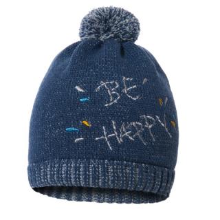 Zimná čiapka dvojvrstvová modrá - Be Happy, obvod hlavy 45-47 cm