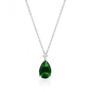 Luxusný smaragdový náhrdelník slza