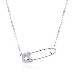 Luxusný strieborný náhrdelník - špendlík
