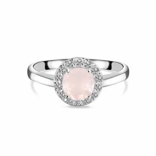 Luxusný strieborný prsteň ruženín a topaz Luna Veľkosť: 52