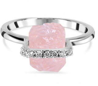 Luxusný strieborný prsteň ruženín a topaz Natural Veľkosť: 52