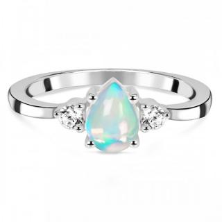 Luxusný strieborný prsteň s opálom a topazy With You Veľkosť: 60