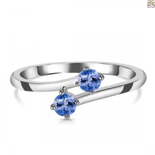 Luxusný strieborný prsteň s tanzanitom Charming Veľkosť: 52